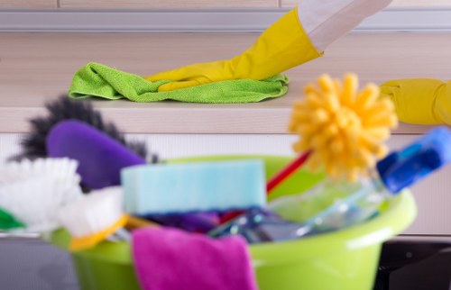 Eco-friendly carpet cleaning team using recycled materials in NW3